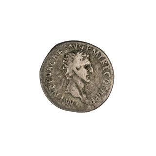Denarius of Emperor Nerva (reign 96–98). Obverse: laureate head of Nerva right with inscription