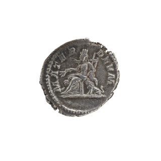 Denarius depicting Julia Domna (ca. 160–217), Roman empress (193–211); obv. IVLIA AVGVSTA — bust of