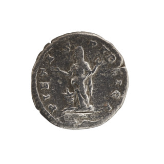 Denarius of Julia Domna (ca. 160–217), Roman empress (193–211). Obverse: bust of Julia Domna right,