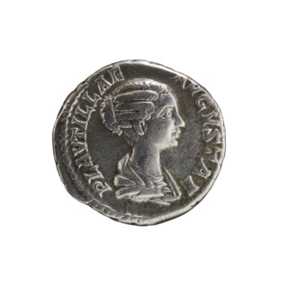 denarius, Plautilla (ca. 185–212; Roman empress 202–205), Caracalla (Roman emperor; 188–217) —