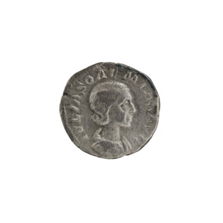 Denarius, Elagabalus (Roman emperor, 218–222) issuer; Julia Soaemias (Augusta, 180–222) depicted.