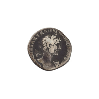 Denarius, Hadrian (76–138; Roman Emperor 117–138). Obverse: bust of Hadrian with laurel wreath and