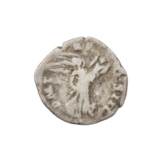 Denarius of Hadrian (76–138; Roman emperor 117–138). Obverse: Bust of Hadrian with laurel wreath