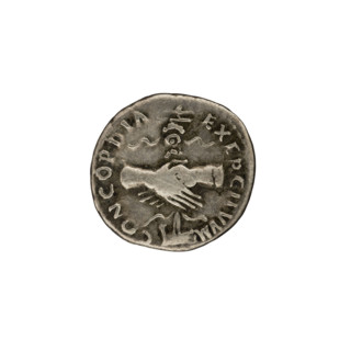 Denarius, Nerva (30–98; Roman Emperor 96–98). Obverse: Nerva’s head right, wearing laurel wreath;