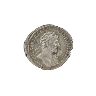 Denarius, Hadrian (76–138; Roman emperor 117–138). Obverse: Bust of Hadrian with laurel wreath and