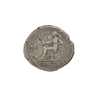 Denarius; Hadrian (76–138; Roman emperor 117–138). Obverse: Bust of Hadrian with laurel wreath and