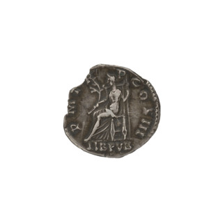 Denarius, Hadrian (76–138; Roman Emperor 117–138). Obverse: Bust of Hadrian with laurel wreath and