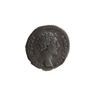 Denarius, ca. 148–149. Obverse: head of young Marcus Aurelius without a cap to the right,