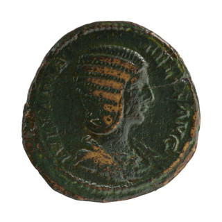 Sestertius of Caracalla (reign 198–217 CE) featuring Julia Domna (ca. 160–217 CE; Roman empress