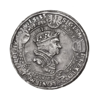 Sigismund the Old's crown thaler from 1540 (fals.), Majnert, Józef (1813–1879), Sigismund I the Old