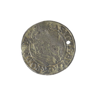 Gdansk grosz, Sigismund II Augustus (King of Poland; 1544–1572). Obverse: Crowned male bust in
