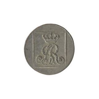 Silver Crown groschen, 1767. Obverse: in a square frame under a crown, a tied monogram composed of