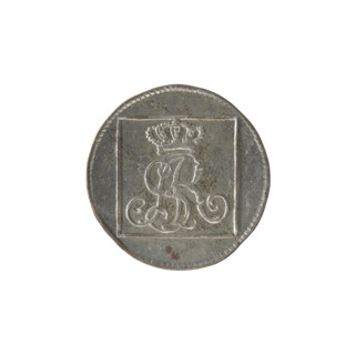 Silver crown groschen, Stanislaw August Poniatowski (King of Poland; 1764–1795), stamped by Antoni
