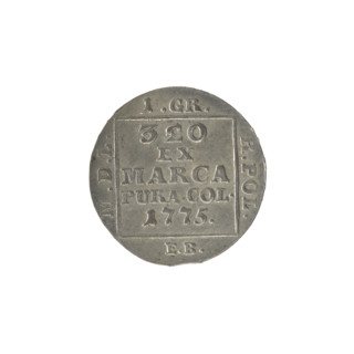 Silver crown groschen; maker: Brenn, Efraim (fl. 1774–1792); issuer: Stanislaw August Poniatowski