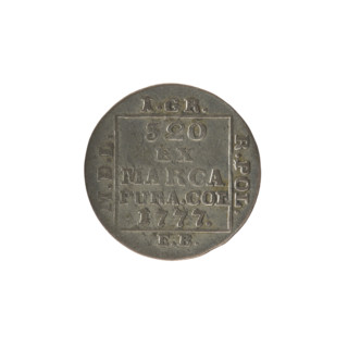 Silver crown groschen, maker: Brenn, Efraim (fl. 1774–1792). Obverse: in a square frame under a