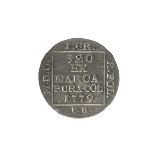 silver crown groschen; maker: Efraim Brenn (fl. 1774–1792); obverse: in a square frame under a