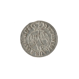 Crown six-coin, Stanislaw August Poniatowski (King of Poland; 1732–1798). Obverse: Under the crown