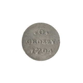 Crown six-coin, Stanislaw August Poniatowski (King of Poland; 1732–1798), Polish crown coin,