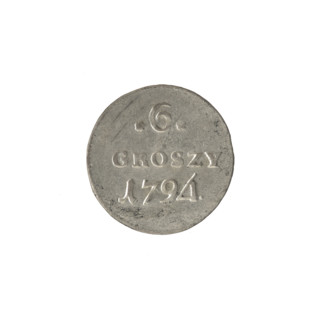 crown sixer, Stanislaw August Poniatowski (King of Poland; 1732–1798), 1794, Polish-Lithuanian