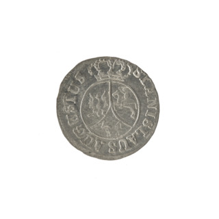 Crown six-coin, Stanislaw August Poniatowski (King of Poland; 1764–1795). Obverse: Under the crown
