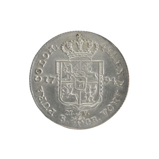 2 gold crown coins of Stanislaw August Poniatowski (King of Poland; 1732–1798), 1794. Obverse: head