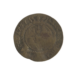 Gold crown (forgery). Obverse: head of Stanislaw August, inscription around rim: 'STANISLAU, GDGREX