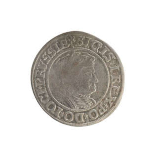 Prussian grosz, Sigismund I the Old (King of Poland; 1506–1548); Polish coin, Jagiellonian dynasty.