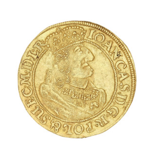 Gdansk ducat, Lesse, Daniel (1656–1685); John II Casimir Vasa (King of Poland; reign 1648–1668).