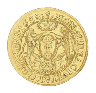 Gdansk ducat, John II Casimir Vasa (King of Poland; 1648–1668). Maker: Daniel Lesse (1656–1685).