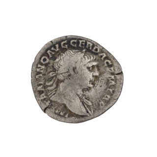 denarius, Trajan (53–117; Roman emperor 98–117); Obv.: head of Trajan in laurel wreath facing