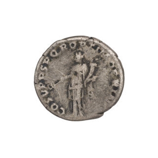 Denarius, Trajan (53–117; Roman emperor 98–117). Obverse: head of Trajan in laurel wreath facing