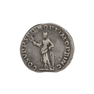Denarius, Trajan (53–117; Roman emperor 98–117). Obverse: head of Trajan in laurel wreath facing