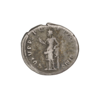 Denarius, Trajan (53–117; Roman emperor 98–117). Obverse: head of Trajan in laurel wreath facing