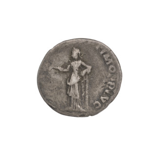 Denarius, Trajan (53–117; Roman emperor 98–117). Obverse: head of Trajan in laurel wreath facing