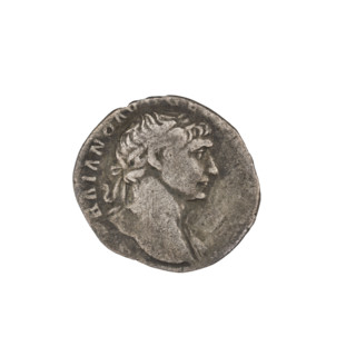 Denarius, Trajan (53–117; Roman emperor 98–117). Obverse: head of Trajan in laurel wreath facing