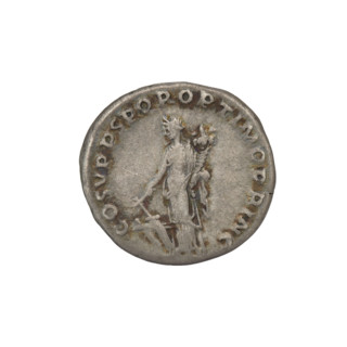 Denarius; Obv.: head of Trajan with laurel wreath facing right; rim inscription: IMP TRAIANO AVG