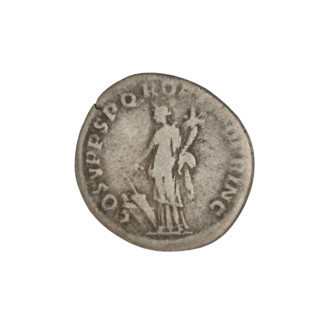 denarius; Obv.: head of Trajan decorated with a laurel wreath facing right; rim inscription: IMP