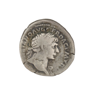 Denarius; obverse: head of Trajan adorned with a laurel wreath facing right; rim inscription: IANO