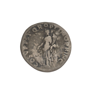 denarius; Obv.: head of Trajan decorated with a laurel wreath facing right; rim inscription: IMP