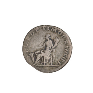 Denarius depicting Fortuna (personification) with cornucopiae and laurel wreaths. Obverse: head of