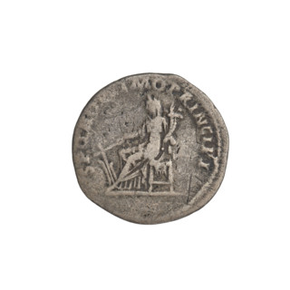 Denarius depicting Fortuna (personification); obverse: head of Trajan with laurel wreath to right;