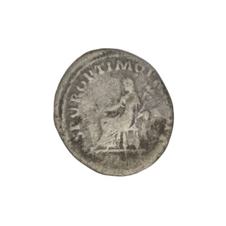 Denarius; Obverse: head of Trajan wearing a laurel wreath, facing right; rim inscription (poorly