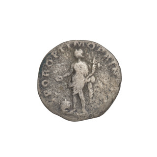 Denarius of Trajan (53–117; Roman emperor 98–117). Obverse: bust of Trajan facing right, wearing a