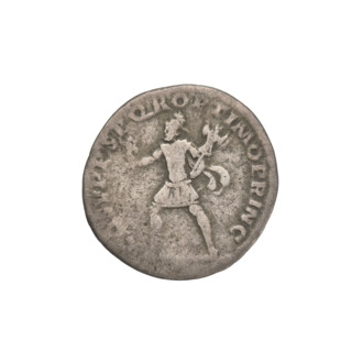 Denarius of Trajan (reign 98–117 CE). Obverse: head of Trajan facing right, wearing a laurel
