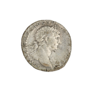 Denarius, Trajan (53–117; Roman emperor 98–117). Obverse: head of Trajan right, decorated with a