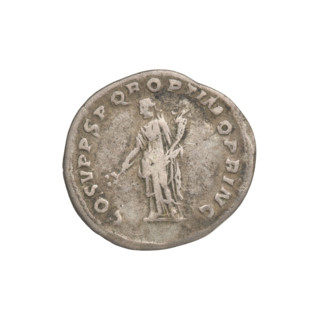 Denarius of Trajan (53–117; Roman emperor 98–117). Obverse: head of Trajan to the right, wearing a