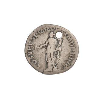Denarius, Trajan (53–117; Roman emperor 98–117). Obverse: head of Trajan right, wearing a laurel