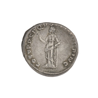 Denarius, Trajan (53–117; Roman emperor 98–117). Obverse: head of Trajan right, decorated with a