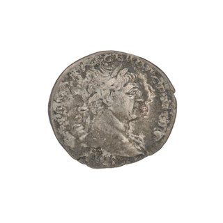 Denarius, Trajan (53–117; Roman emperor 98–117). Obverse: head of Trajan right, decorated with a