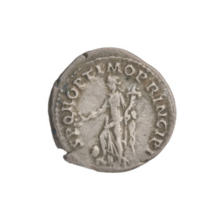 Denarius of Trajan (53–117 CE; Roman emperor 98–117). Obverse: head of Trajan facing right,
